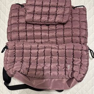 Free People Mauve Quilted Backpack